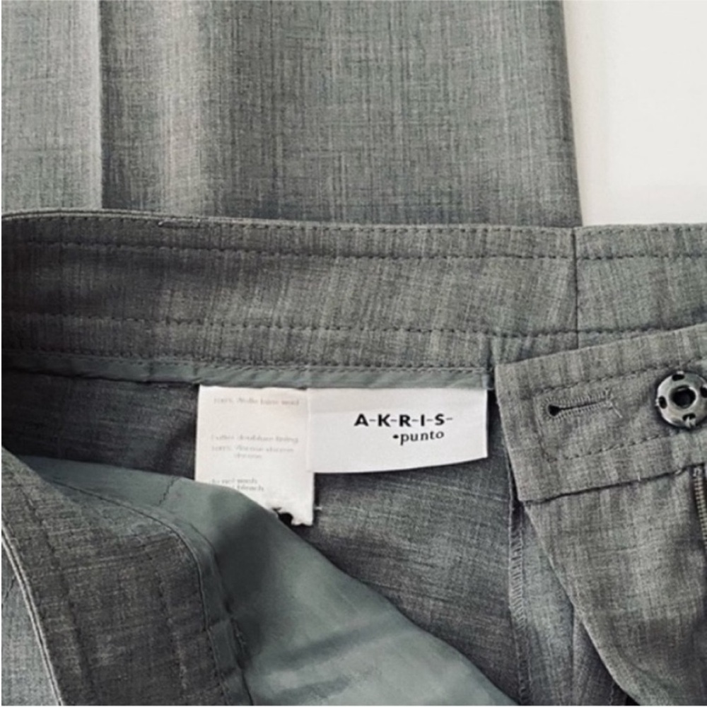 Akris Punto Women’s Pants Trousers Gray Straight Leg Stretch 100% wool size 8 - Picture 7 of 13